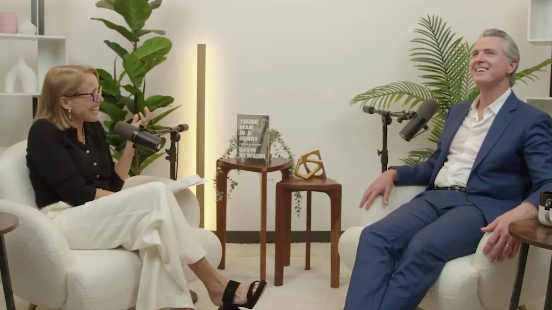 Katie Couric Grills Ridiculously Good Looking Gavin Newsom